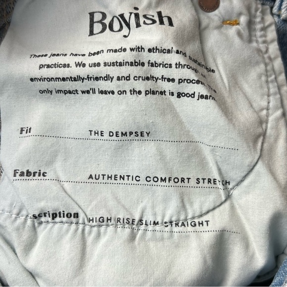 NWT BOYISH 90s Medium Wash Denim High Rise Straight Crop Raw Hem Relaxed Jean 26 - Picture 6 of 7